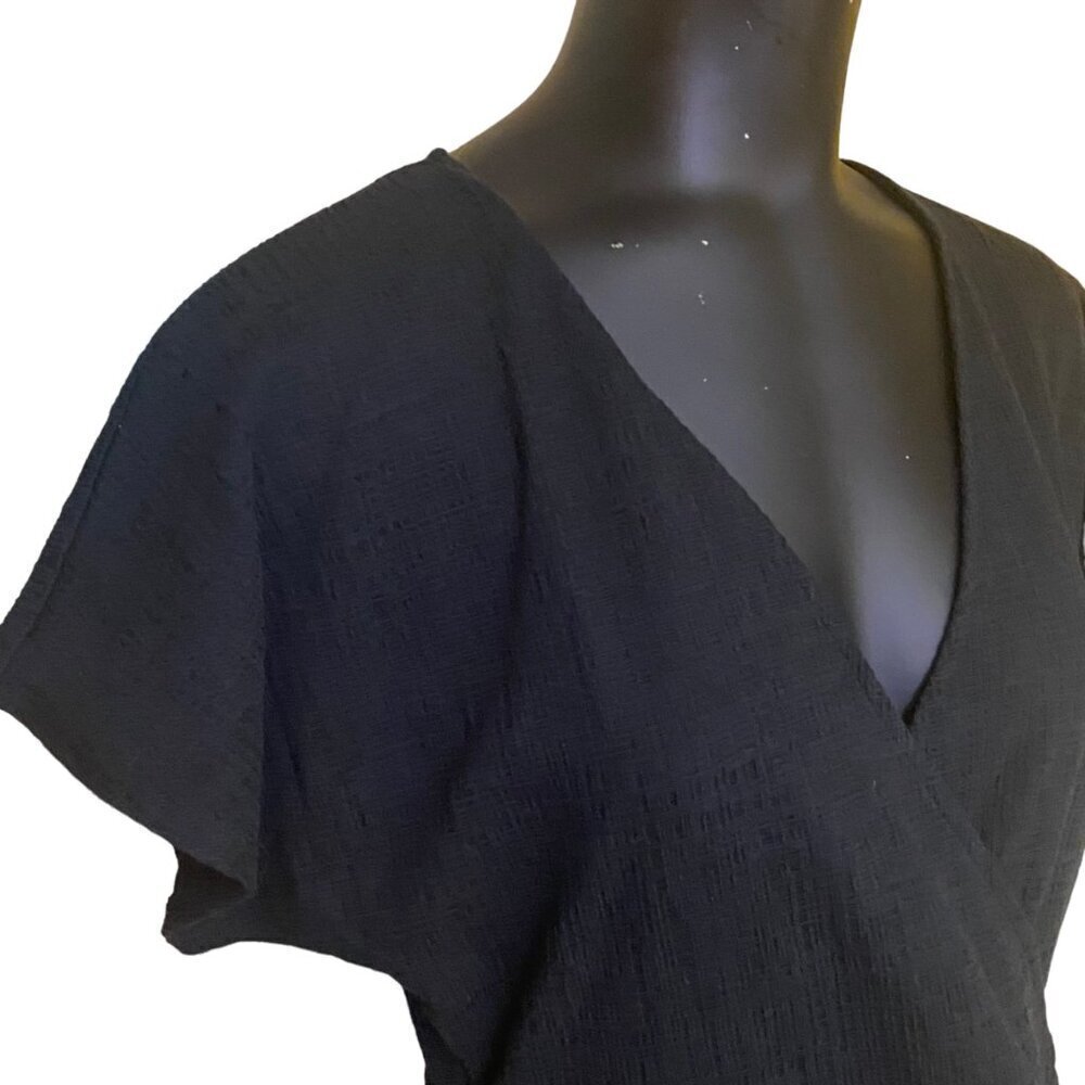 NEW Madewell Black Dolman Sleeve Dress Size Medium - Picture 2 of 6